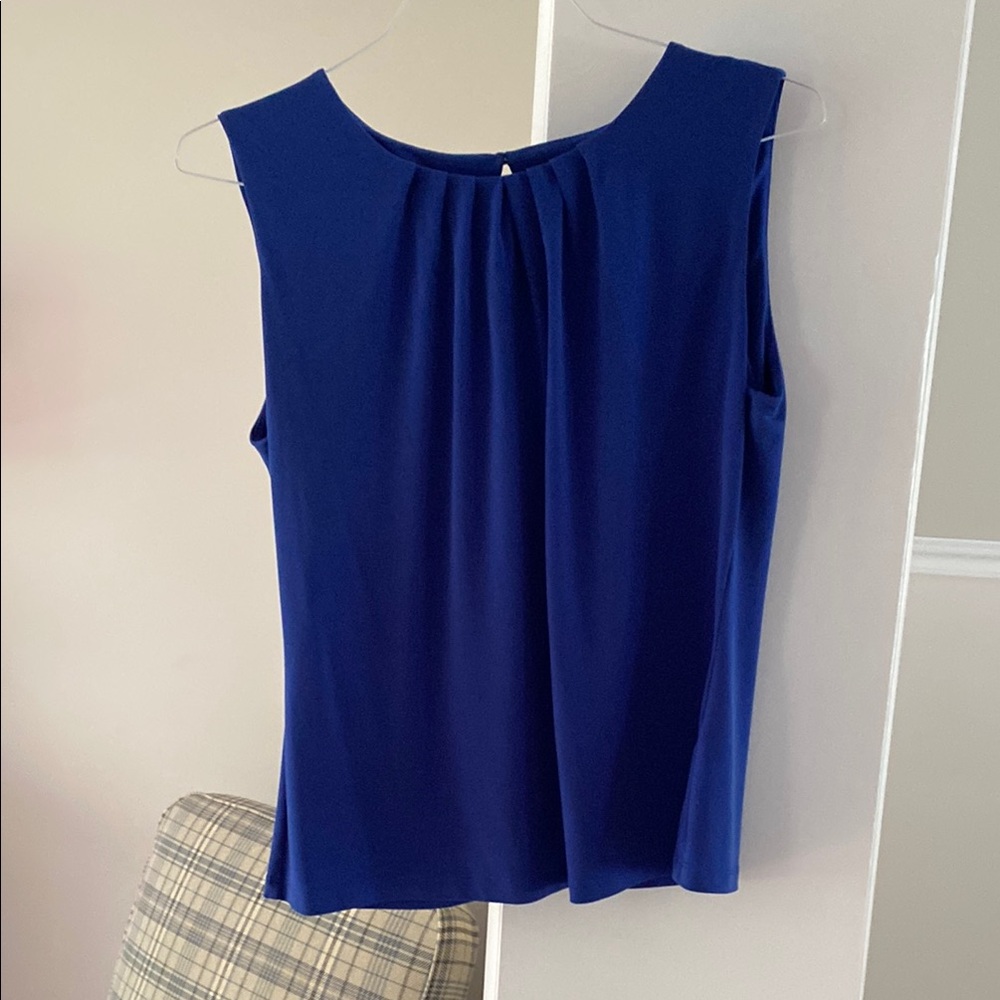 Calvin Klein Sleeveless Blue Relaxed Blouse